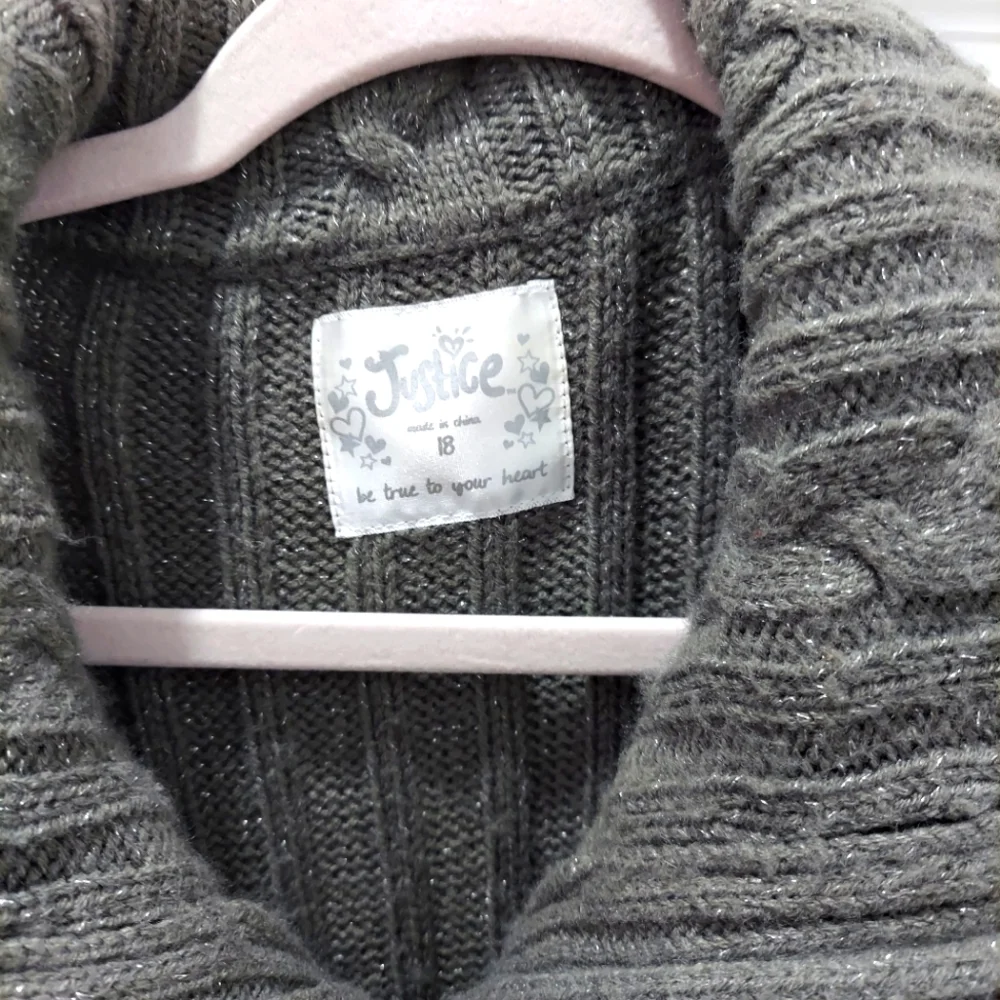 Justice Girls faux fur grey Vest Size 18